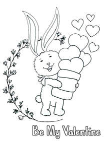 Be My Valentine Bunny with Flowers