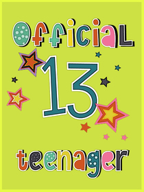 Official Teenager 13th Birthday Card