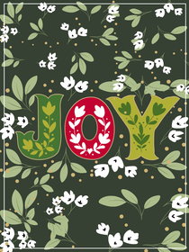 Joy Holiday Floral Greeting Card