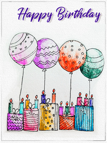 Colorful Balloons Birthday Greeting