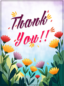 Thank You Floral Greeting Card