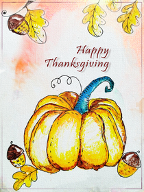Happy Thanksgiving Pumpkin Card