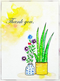 Thank You with Watercolor Florals