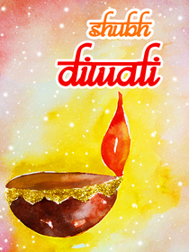 Shubh Diwali Oil Lamp Greeting Card