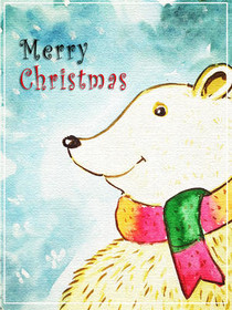 Cute Polar Bear Christmas Card