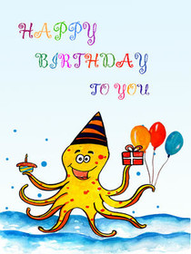 Happy Birthday Octopus Celebration