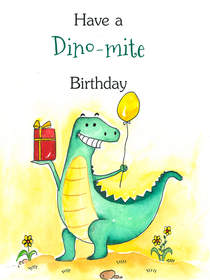 Dino-mite Birthday Greeting Card