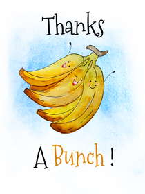Thanks A Bunch Banana Pun Card