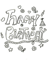 Happy Birthday Coloring Page