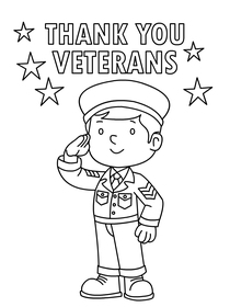 Thank You Veterans Coloring Card
