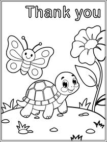 Thank You Nature Friends Coloring Card
