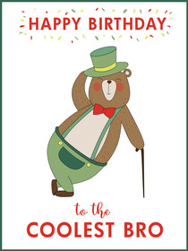 Coolest Bro Birthday Card