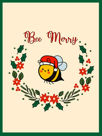 Bee Merry Christmas Card