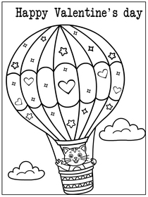 Happy Valentine's Day Hot Air Balloon