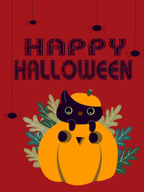 Happy Halloween Pumpkin Cat