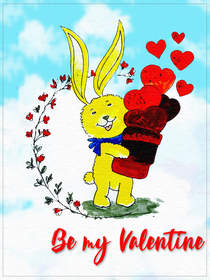 Cute Bunny Valentine's Day Card