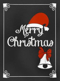 Merry Christmas with Santa Hat & Bell