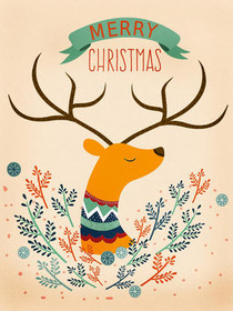 Merry Christmas Reindeer Card