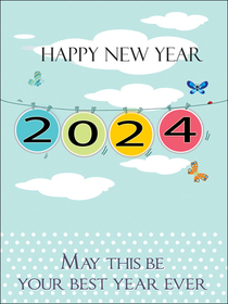 Happy New Year 2024 Greeting Card