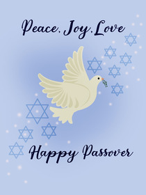Peace, Joy, Love Passover Greeting Card