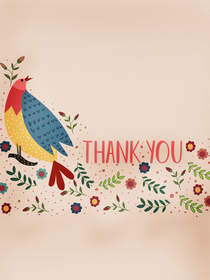 Colorful Bird Thank You Card