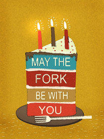 May The Fork Be With You Birthday Card