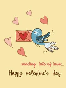 Bluebird Love Letter Valentine's Day Card