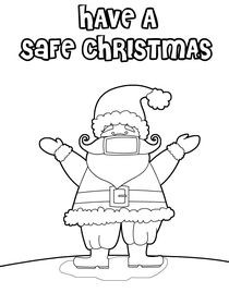 Safe Christmas Santa Coloring Card