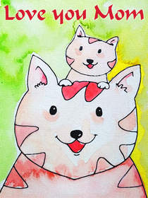 Love you Mom Cat Card