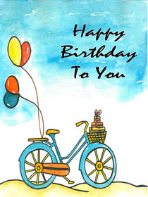 Birthday Bicycle with Balloons