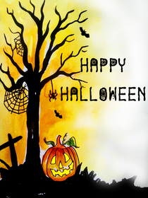 Happy Halloween Spooky Tree Card