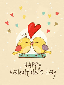 Cute Chicks Valentine's Day Card