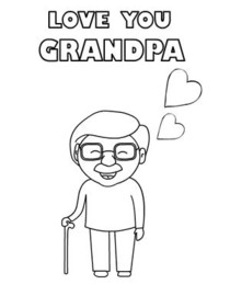 Love You Grandpa Coloring Card