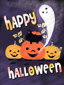 Happy Halloween Ghost & Pumpkins
