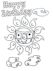 Happy Birthday 666 Coloring Card