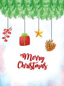 Merry Christmas Ornaments Greeting Card