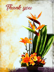 Thank You Floral Arrangement Card