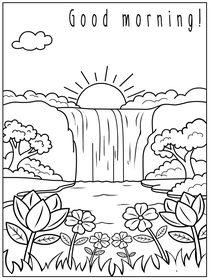 Good Morning Waterfall Scene