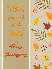 Thanksgiving Family Greeting Card