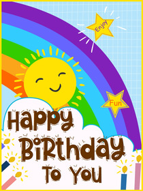 Cheerful Rainbow Birthday Greeting