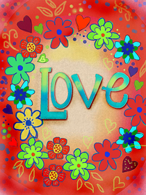 Colorful Love Floral Greeting Card