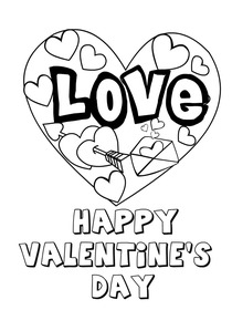 Love Happy Valentine's Day Coloring Card