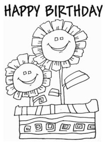 Happy Birthday Flower Pot Card