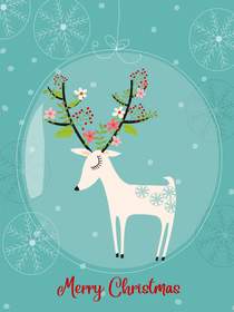 Festive Reindeer Christmas Card