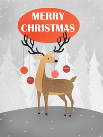 Merry Christmas Reindeer Greeting Card