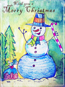 Cheerful Snowman Christmas Greeting