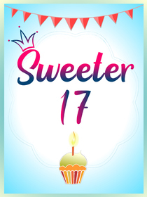Sweeter 17 Birthday Greeting Card