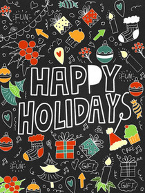 Happy Holidays Festive Chalkboard