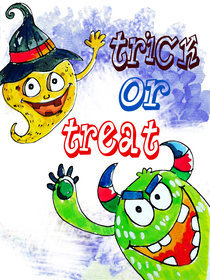 Trick or Treat Halloween Greeting Card