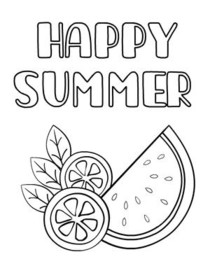 Happy Summer Coloring Card